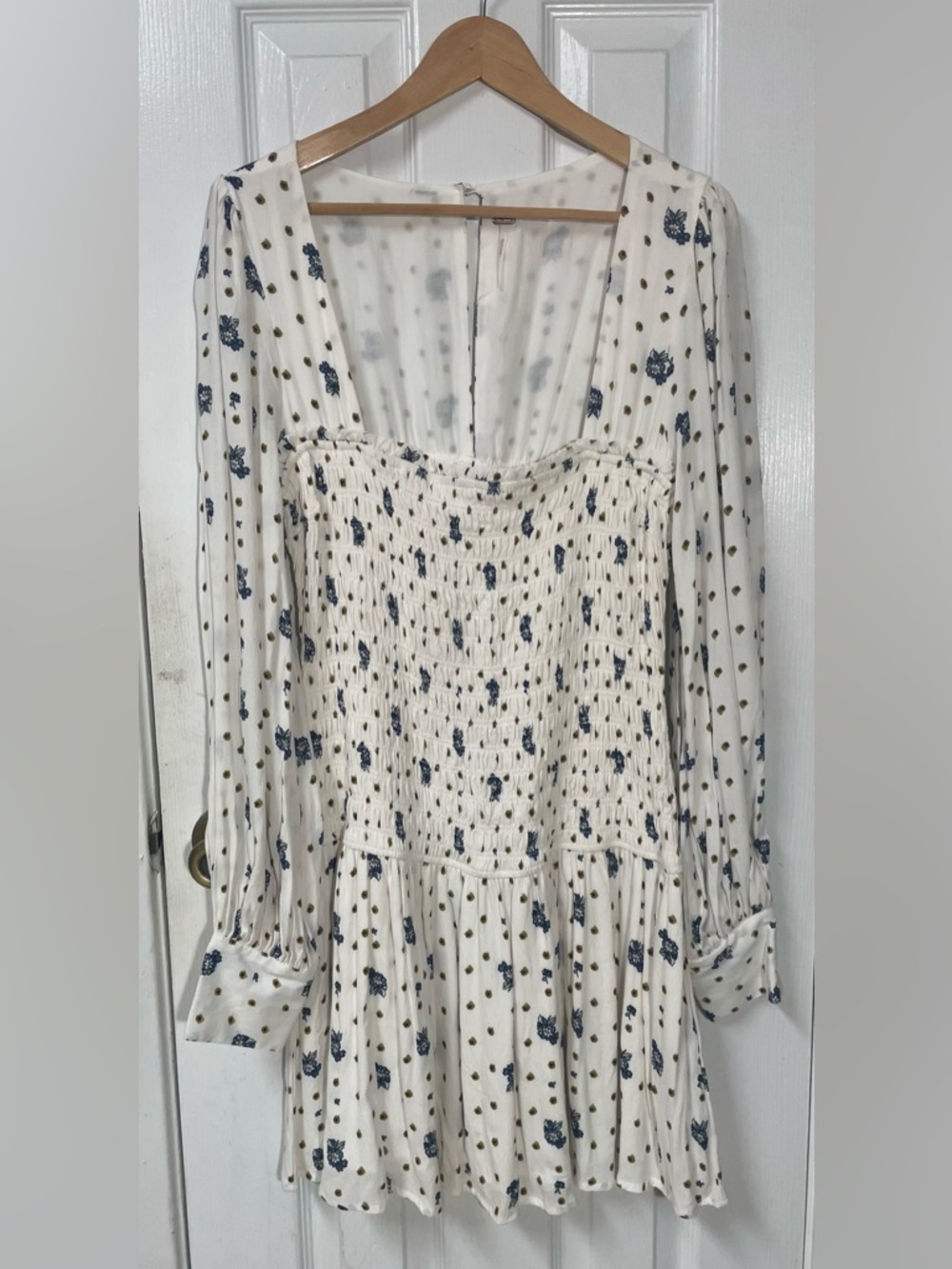 Free People Dress Mini Large Milkmaid Cottagecore Two Faces Ruffle Summer Boho - Picture 3 of 11